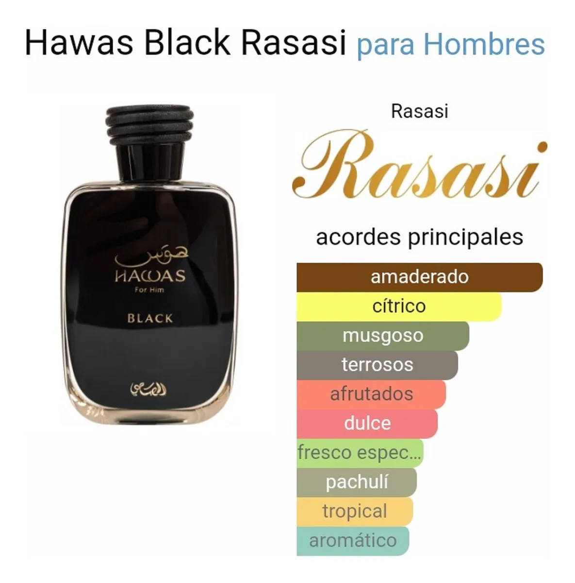 Rasasi Hawas Black Eau De Parfum 100 ml Para Hombre